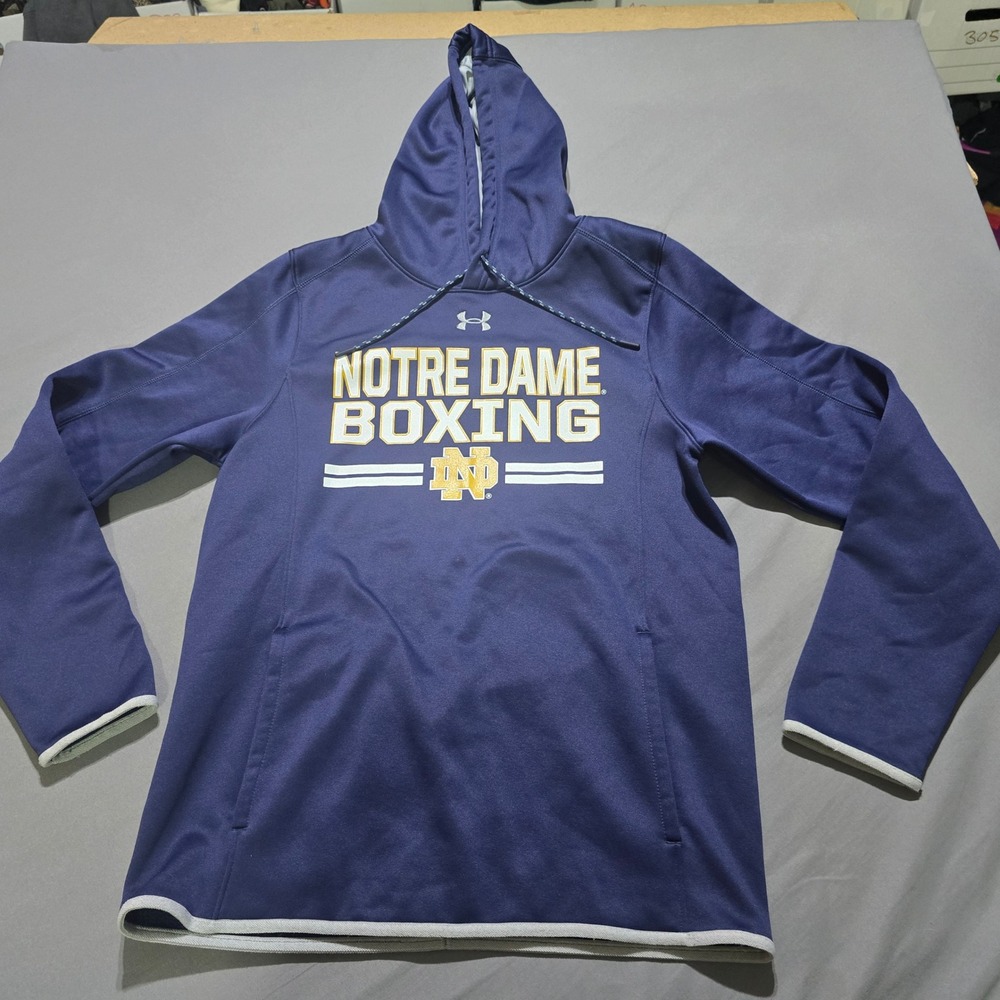 Under Armour Hoodie Mens Small Navy Notre Dame Boxing ColdGear Pullover